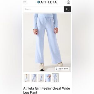 Athleta girl Light Blue Wide Leg Pants Feelin Great size 12 L NWT NEW